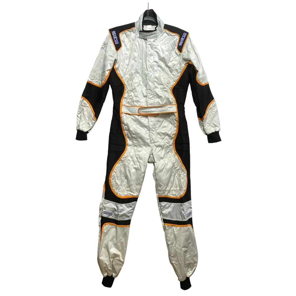 Sparco K26 Racing Suit Mens M White Black Orange Kerb Kart CIK-FIA Niveau 2 2001